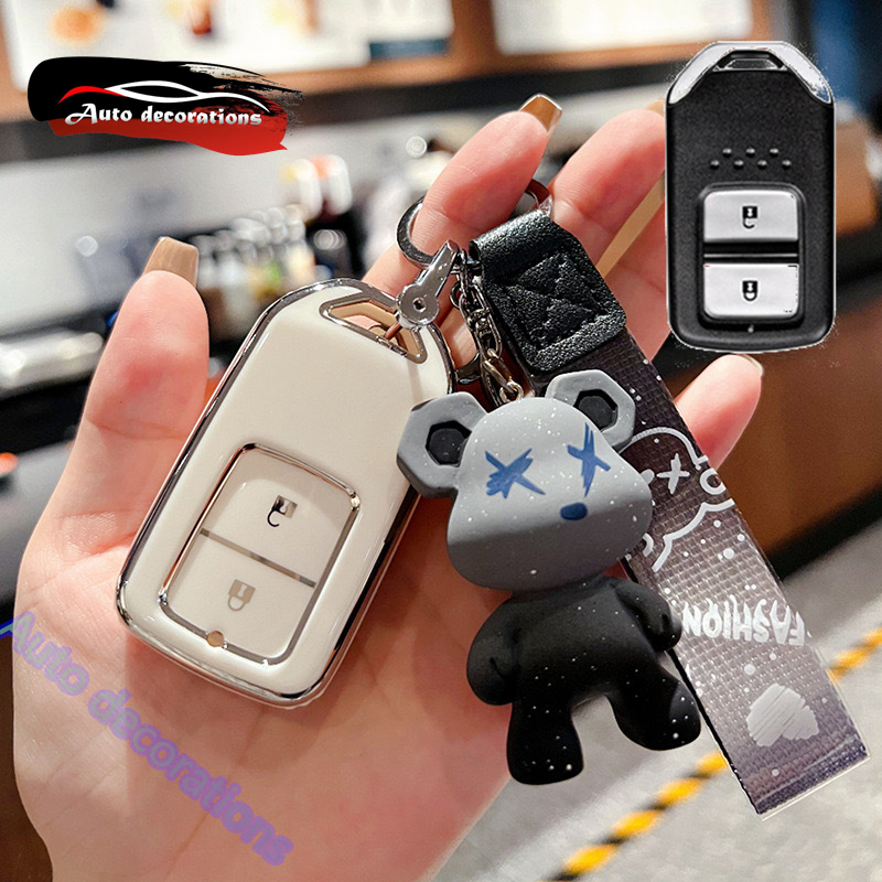 ปลอกกุญแจ tpu สําหรับ Honda Jazz HR-V CR-V BR-V เคสกุญแจรถ พวงกุญแจฮอนด้า