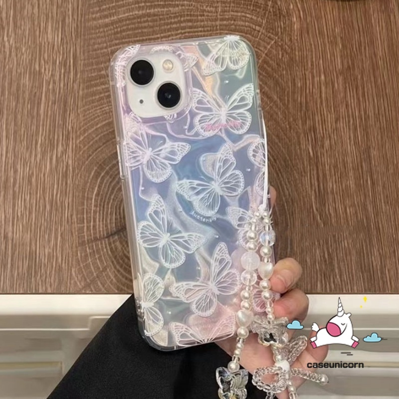 โบว์น่ารักสร้อยข้อมือสําหรับredmi 13C A3 9T 12C 13 10C 12 10 9A 10A 9C A2 A1 9 หมายเหตุ 12 13 11 10 9 11s 10 Pro Max Poco C65 X6 M3 C61 Pro Wave Dreamy เคสผีเสื้อลายการ์ตูน