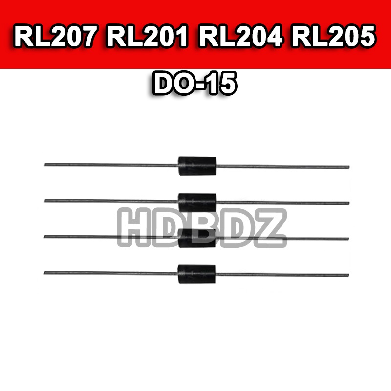20~100pcs RL207 RL201 RL204 RL205 DO-15 Rectifier Quick Recovery Diode IC