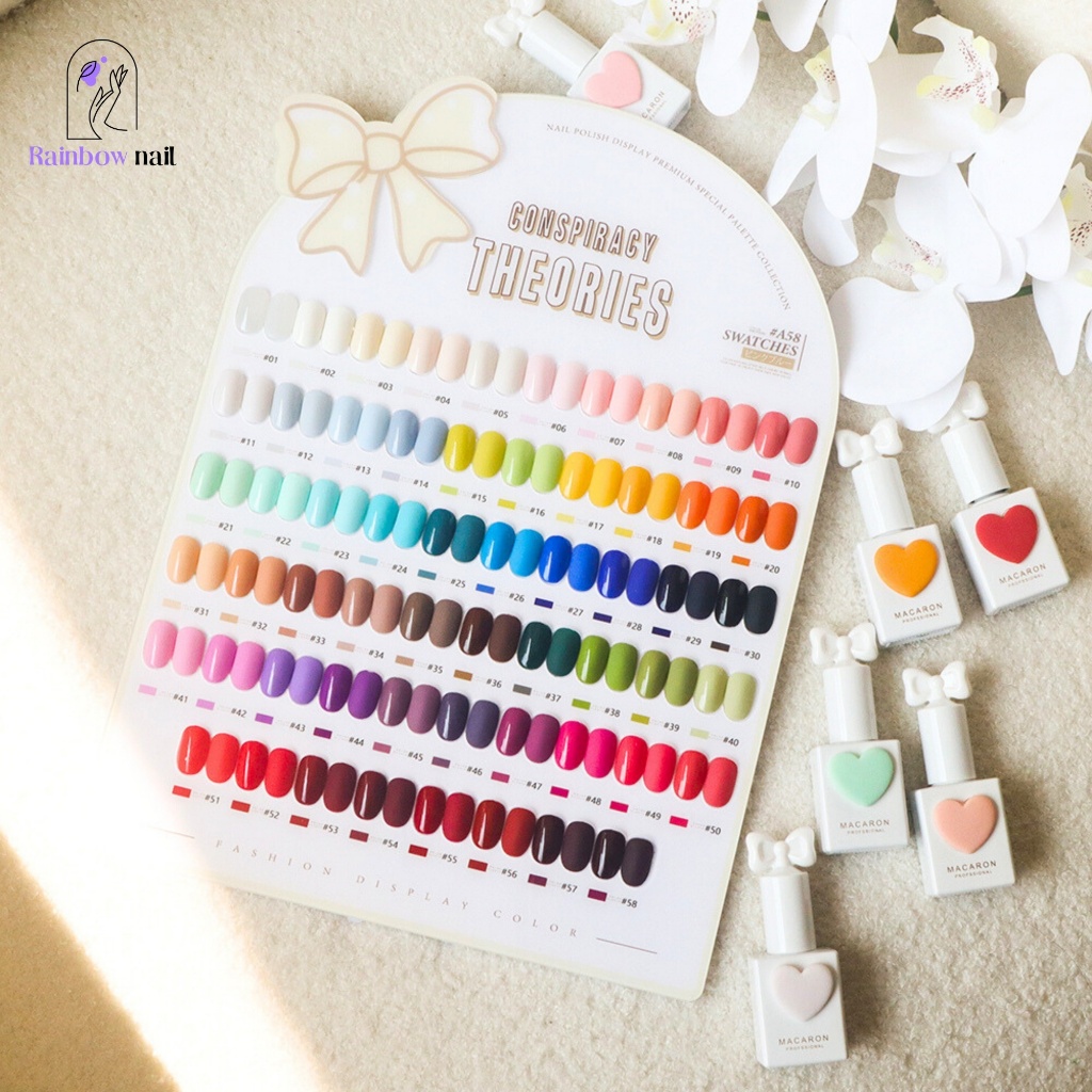 Sansu 58 สี  ชุดยาทาเล็บ15ml.Macaron การ์ดสีฟรี+TOP COAT+BASE COAT อุปทานพร้อมสต็อก