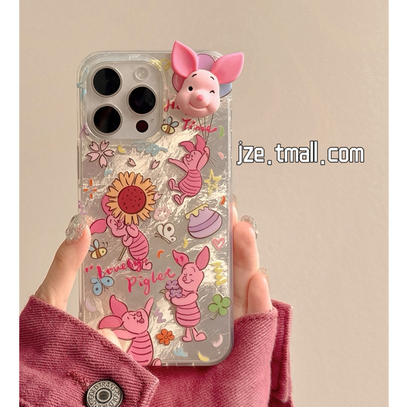 Huiwanju น่ารักสามมิติอินเทอร์เน็ตคนดังลูกหมูการ์ตูนสําหรับ iPhone16 เคสโทรศัพท์มือถือ iP13ProMax ให