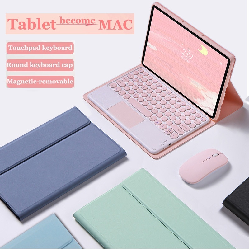 เคสพร้อมแป้นพิมพ์ทัชแพดสําหรับ Huawei MatePad 11 11.5 Hua wei MatePad 10.4 นิ้ว SE 10.4 MatePad Air 11.5 12 ไร้สายบลูทูธคีย์บอร์ดเมาส์ปลอก
