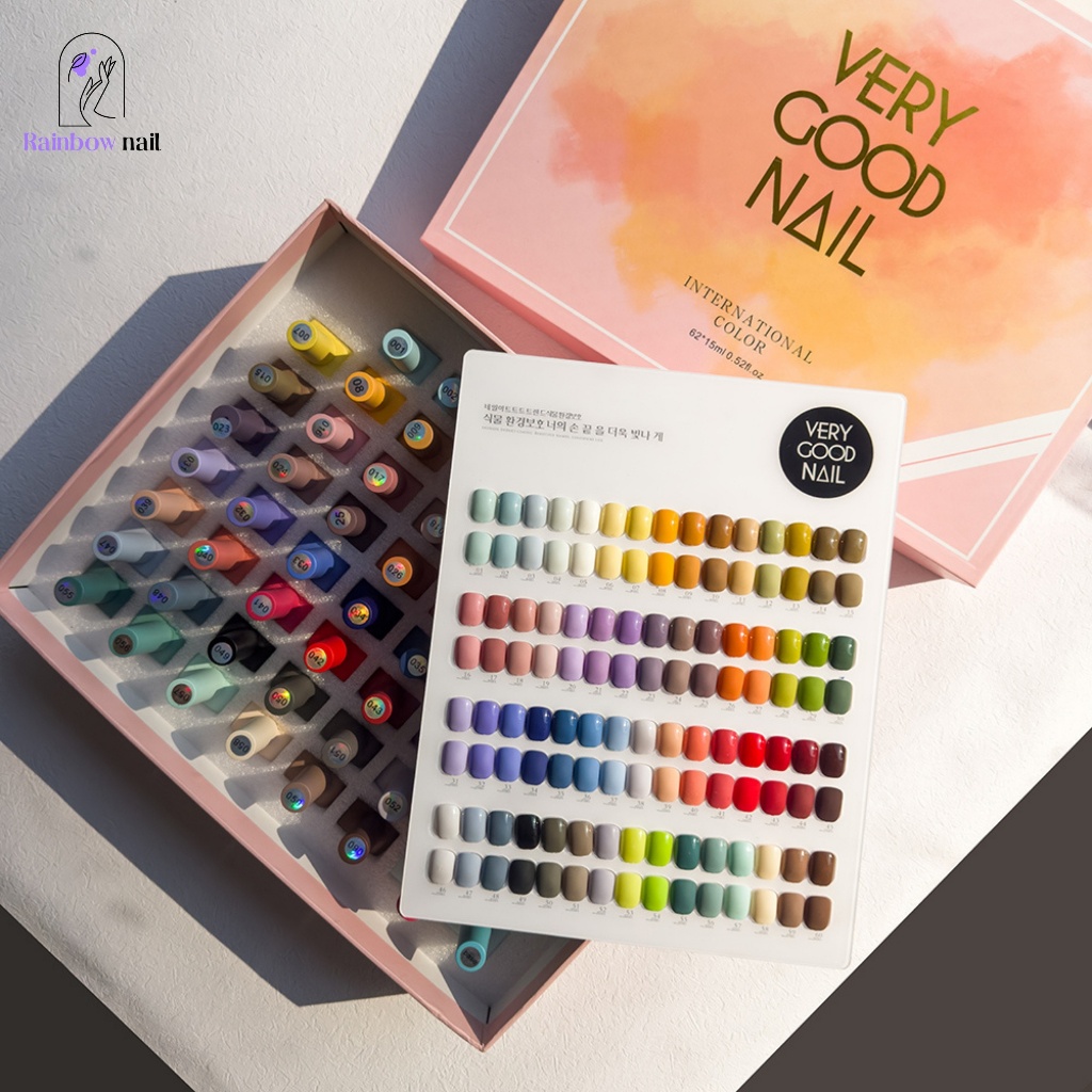 VERY GOOD NAIL 60 สีเจลยาทาเล็บ+กระดานสี+กาวด้านล่าง+กาวซีล ชุดร้านทำเล็บ 15ml/ขวด