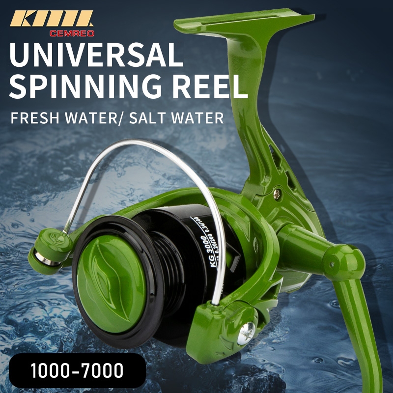 1000-7000 Series Universal Fishing Reel Spinning Reel อลูมิเนียม Spool Gear Ratio 5.2:1 ลากสูงสุด 8 กก.รุ่น:KG