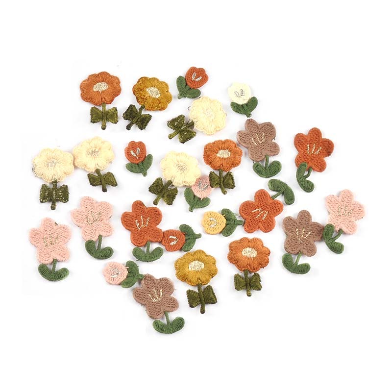 20/30 ชิ้น 14-33 มิลลิเมตรผสมสีดอกไม้ปักแพทช์สําหรับ DIY ผม Pins เสื้อผ้า Appliques เย็บ Accessroies Handmade ตกแต่ง CP3771