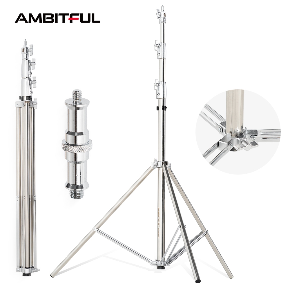 Ambitful AS-280 PRO สแตนเลสสตีลขาตั้งไฟความดันอากาศขาตั้งกล้องขนาดใหญ่โหลดความจุแฟลชขาตั้งสด