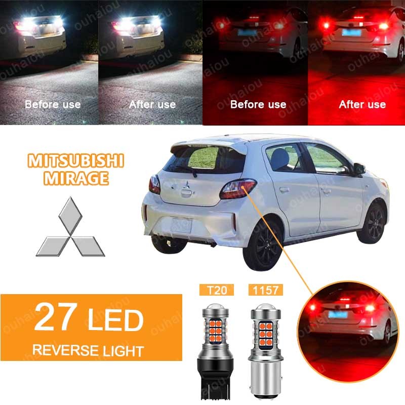 MITSUBISHI 1pcmitsubishimirage 27LED หลอดไฟเบรกรถยนต์ Flash & Non Flash T20/7443 1157/P21-5W (Striobe 3 ครั้ง + คงที่)