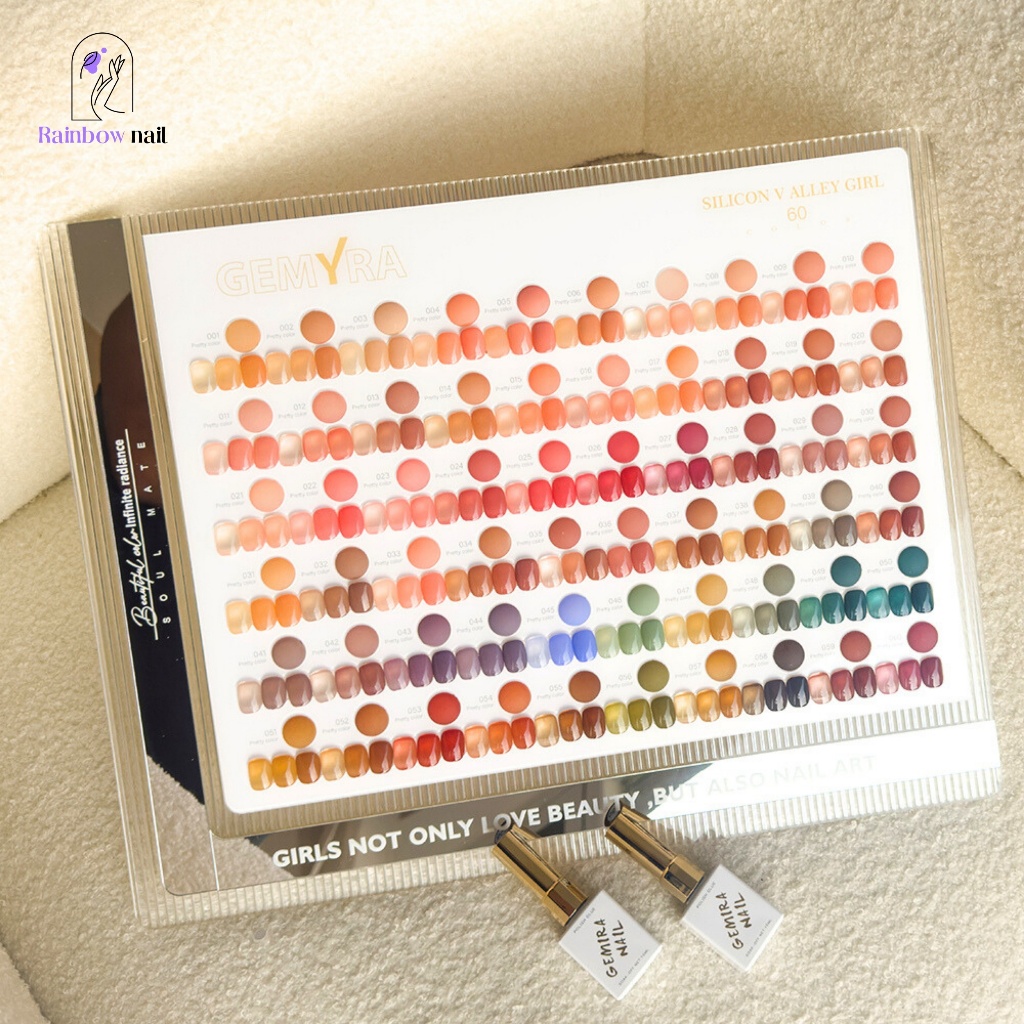 Gemira nail ชุดยาทาเล็บเจล 60 สี สีเจลไซรัป สีลูกกวาด ยาทาเล็บเจลสีใส ยาทาเล็บสีนู้ด การ์ดสีฟรี