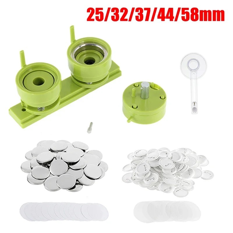 Dc108 57*53/25/32/37 มม.44 มม.58 มม.รอบปุ่มหัวใจ badge mould 100 ชิ้นเปล่าปุ่ม badge วัสดุเปล่าและ 1 ชิ้นเครื่องตัดวงกลม