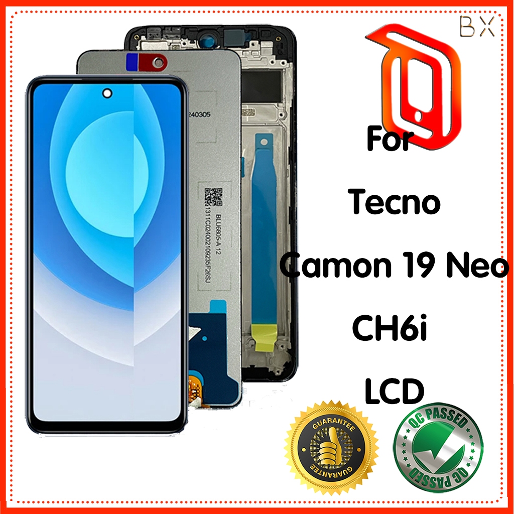สําหรับ Tecno Camon 19 Neo CH6i จอแสดงผล LCD Touch Screen Digitizer แผงประกอบเปลี่ยน