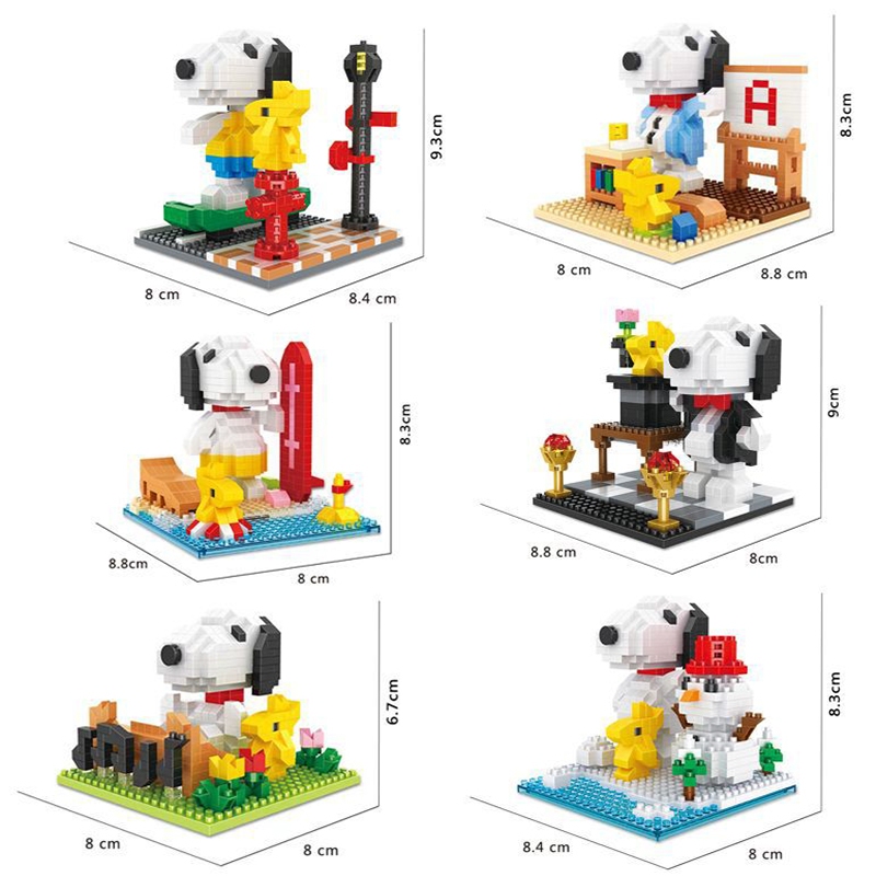 Q Cute Dog Snoopy Series Building Block Toy Gift