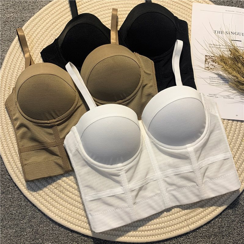 Momo ป้องกันการลื่นไถลเสื้อในไม่มีสายระบายอากาศได้กดขึ้นบราไม่มีรอยต่อสบายไม่มีกรอบชุดชั้นในเซ็กซี่ผู้หญิง - รูปที่ 3