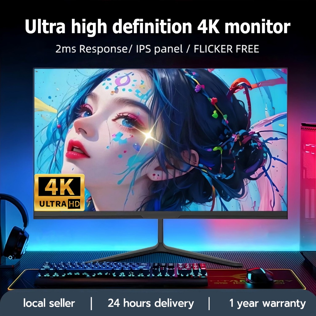 Monitor PC 180HZ 2K/4K IPS Monitor 24/27 นิ้ว IPS คอมพิวเตอร์ GAMING Monitor 24 "100Hz/165hz/144hz/7
