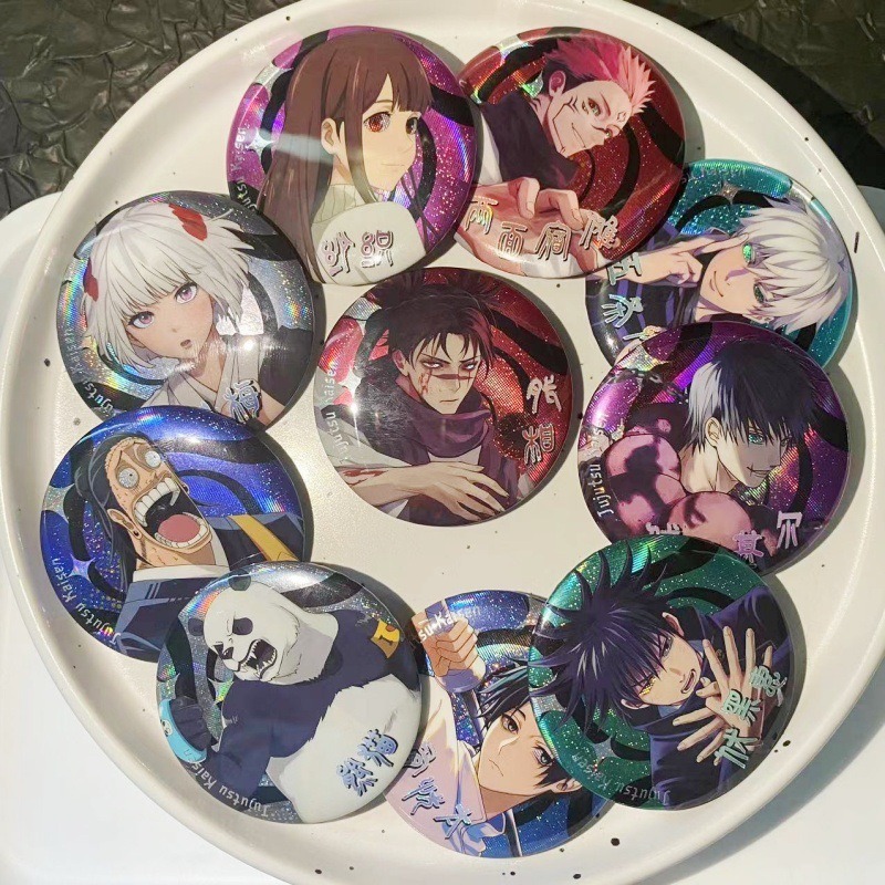 อะนิเมะ Jujutsu Kaisen Eto Suguru Fushiguro Toji Satoru Gojo การ์ตูนป้ายปุ่มเข็มกลัด Pins คอสเพลย์คอลเลกชันของเล่นกระเป๋าตกแต่งของขวัญ