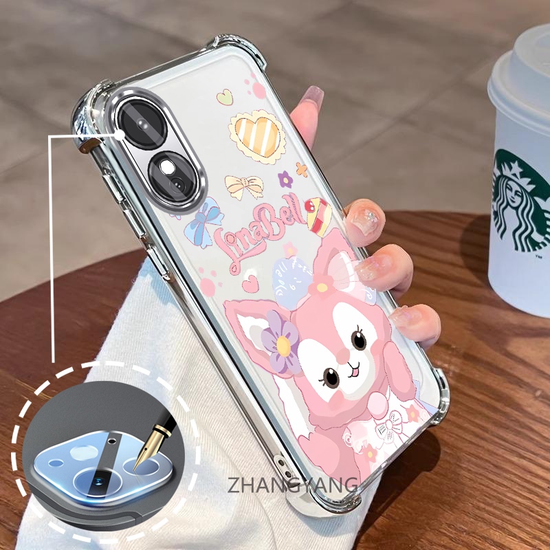 สําหรับ OPPO A18 A38 A17 A17K Electroplated สี่มุม anti drop และกันกระแทกเคสโทรศัพท์ความงามการ์ตูนรูปแบบตัวอักษร TPU soft case - รูปที่ 2