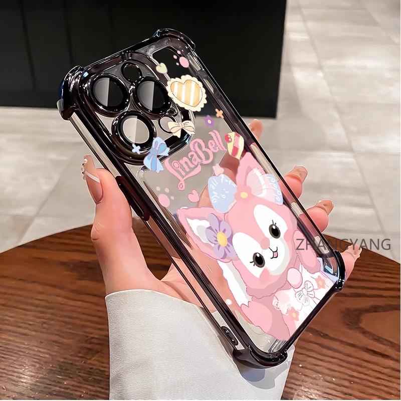 สําหรับ OPPO A18 A38 A17 A17K Electroplated สี่มุม anti drop และกันกระแทกเคสโทรศัพท์ความงามการ์ตูนรูปแบบตัวอักษร TPU soft case - รูปที่ 6