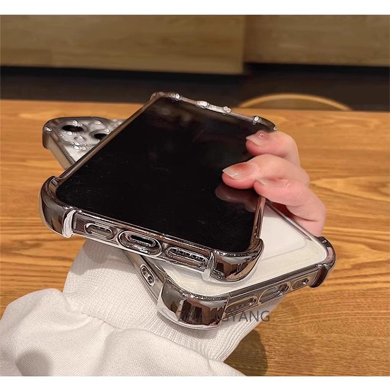 สําหรับ OPPO A18 A38 A17 A17K Electroplated สี่มุม anti drop และกันกระแทกเคสโทรศัพท์ความงามการ์ตูนรูปแบบตัวอักษร TPU soft case - รูปที่ 7