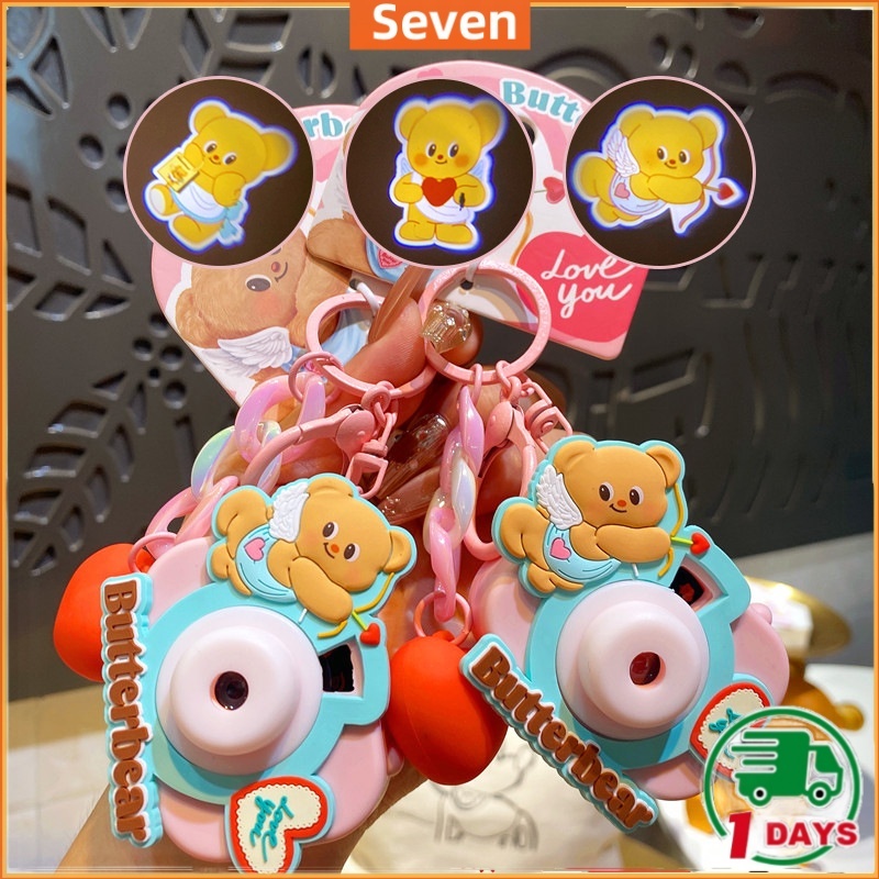พร้อมส่ง พวงกุญแจ Butter Bear, Little Butter Bear, กล้องพร้อมการฉายภาพโฮโลแกรม พวงกุญแจ บัตเตอร์แบร์ ลิขสิทธิ์จากประเทศจีน