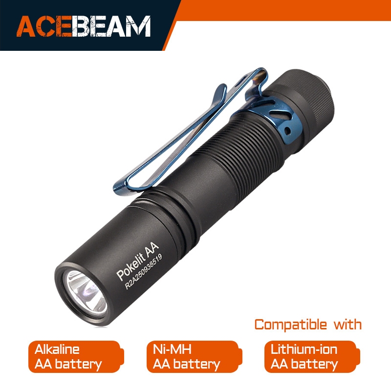 Acebeam pokelit AA EDC ไฟฉาย 500 ลูเมนสูง CRI90 USB-C 14500 แบตเตอรี่ IP68 กระเป๋าขนาดเล็กไฟฉาย LED