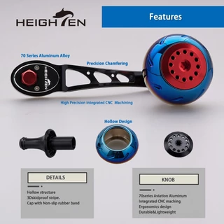 HEIGHTEN มือจับแขนรอกเบทคาสติ้ง 80-90 มม. ปรับได้ 2 ขนาด พร้อมน็อปขนาด 45 มม. ใช้ร่วมกับ Shimano Calcutta Conquest และ Daiwa Ryoga