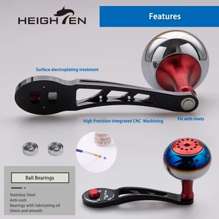 HEIGHTEN มือจับแขนรอกเบทคาสติ้ง 80-90 มม. ปรับได้ 2 ขนาด พร้อมน็อปขนาด 45 มม. ใช้ร่วมกับ Shimano Calcutta Conquest และ Daiwa Ryoga