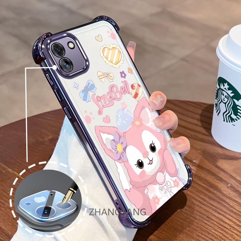 เคสสําหรับ Samsung A03 Electroplated สี่มุมป้องกันการตกและกันกระแทกเคสโทรศัพท์ความงามรูปแบบตัวการ์ตูน TPU soft case
