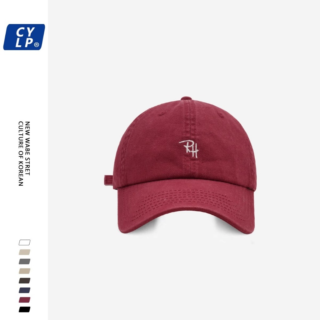 หมวกผู้ชายผู้หญิง Street Street Street Wear Letter เย็บปักถักร้อยเบสบอลหมวกฤดูร้อนเกาหลีรุ่นคู่ Simple All-Match Peaked หมวกขนาดเล็ก