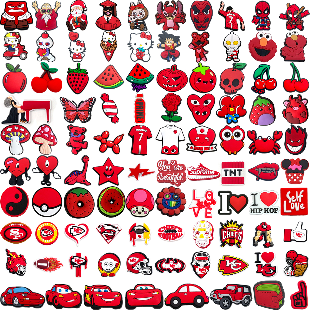 รองเท้า Charms100 ดีไซน์ลายน่ารักจากอนิเมะ PVC พร้อมปุ่มสำหรับแต่งเติมความสนุก