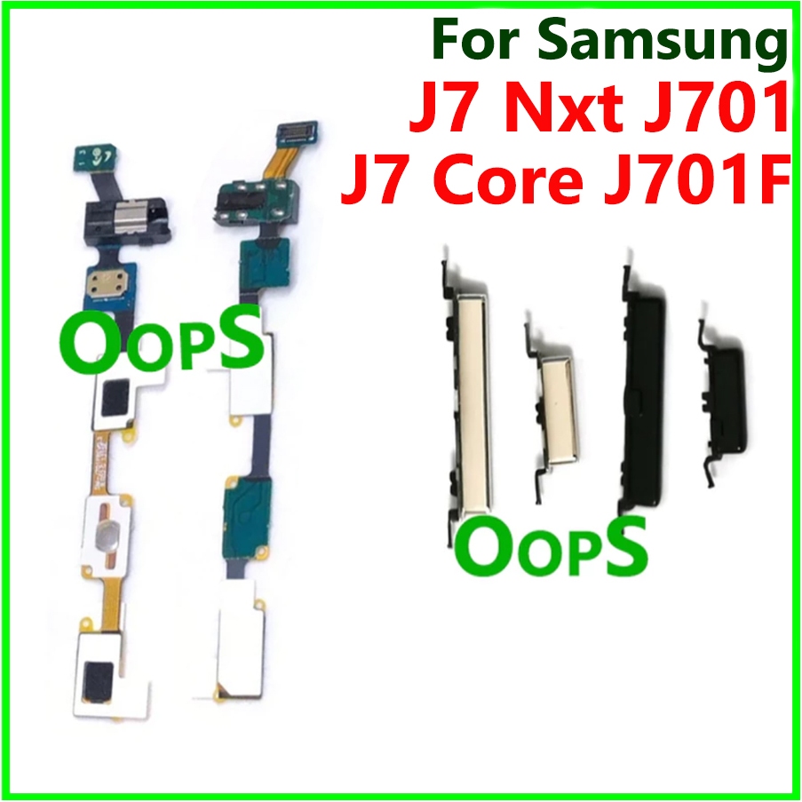ปุ่มปรับระดับเสียงหูฟังแจ็คหูฟัง Flex สําหรับ Samsung J7 Nxt J701 / J7 Core J701F บนปุ่มบ้านสายริบบิ้น