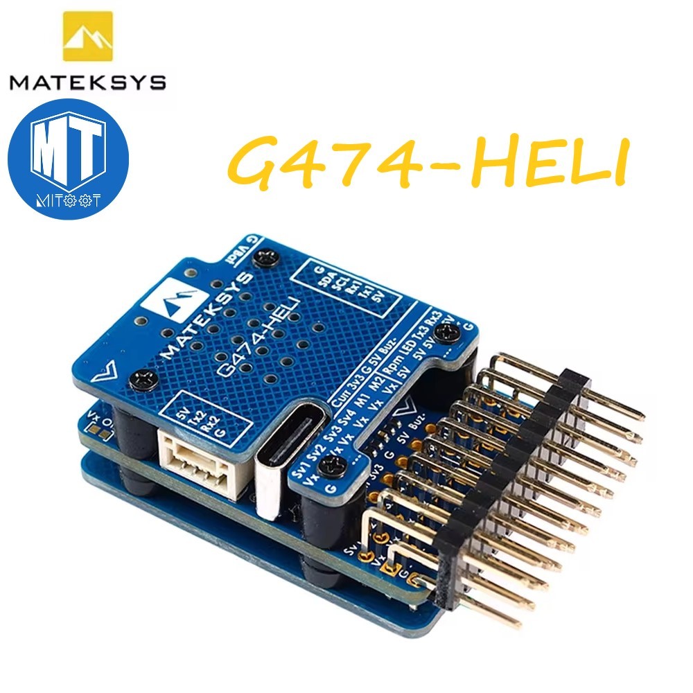 Mateksys RC HELICOPTER FLYBARLESS คอนโทรลเลอร์ G474-HELI STM32G474 ICM42688P SPL06L 2x BEC Rotorflig