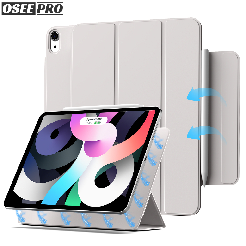 Osee Pro เคส iPad บางเฉียบ คุณภาพสูง สวมใส่สบาย เคสป้องกันหัวเข็มขัดแม่เหล็กสองด้านแบบบางและเบาไร้กรอบสำหรับ iPad M4 Pro 7 13 นิ้ว Pro 1 2 3 4 5 11 นิ้ว Pro 4 5 6 12.9 นิ้ว iPad Air รุ่นที่ 6 เคส ipad air 5 Air 4 เคสไอแพด gen 10 Mini 6 mini 7 กรณีป้องกัน