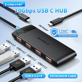 Lemorel TC108 ตัวแปลง 5-in-1 4 พอร์ต usbc hub 4 พอร์ต USB C 3.2 เข้ากันได้กับ Windows Mac Os lpad Os