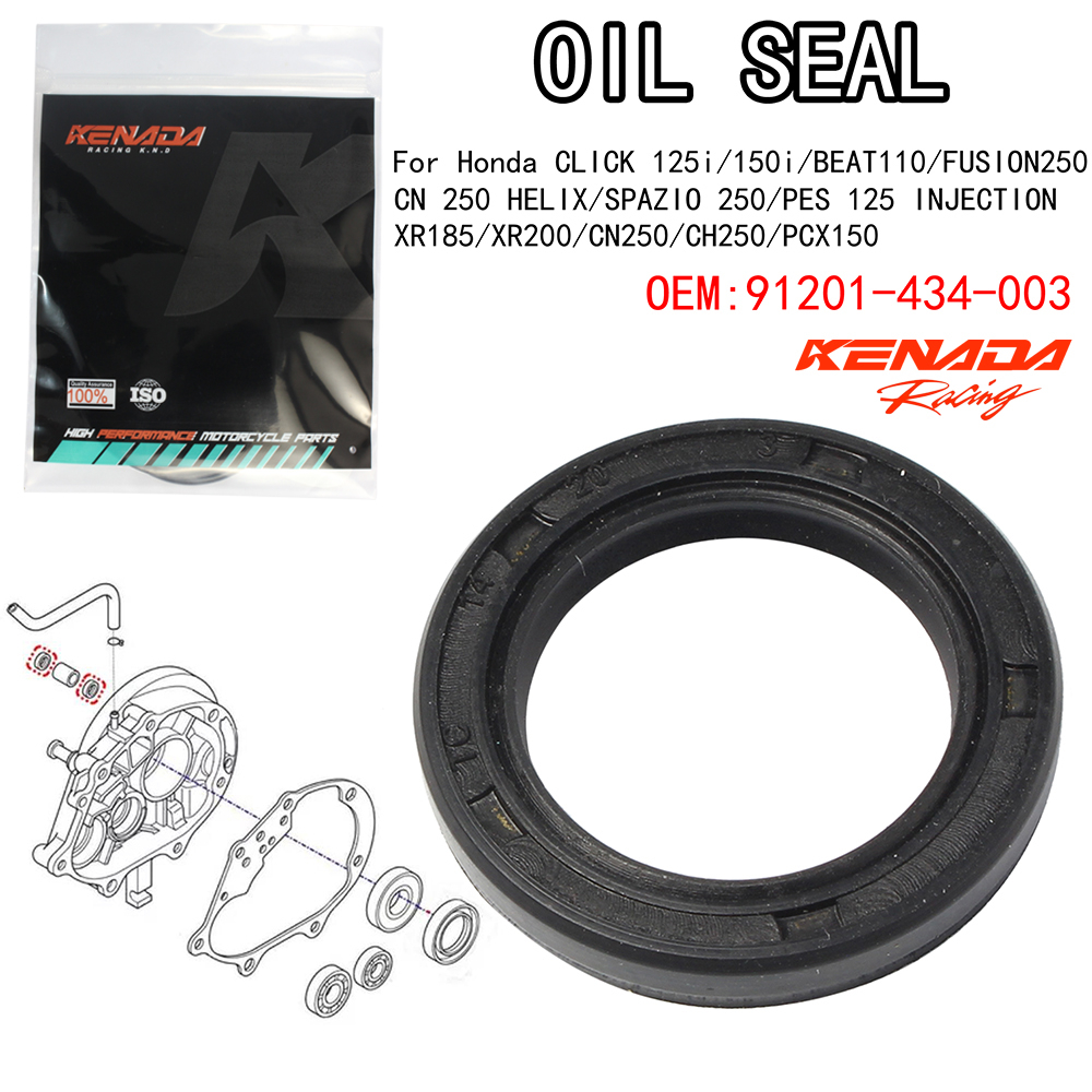 KENADA RACING for 91201-434-003 ซีลกันน้ำมัน  4x20x3 สำหรับรุ่น PCX150 CLICK110,MOOVE,SCOOPY,ZOOMER,
