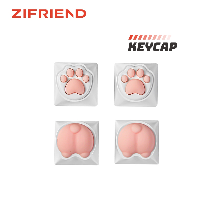 Zifriend Cat Paw Keycap 4 ชิ้นสำหรับคีย์บอร์ด DIY ที่กำหนดเองน่ารัก