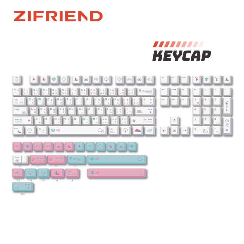 Zifriend ปุ่มกด XDA/CHERRY Profile PBT DIY สําหรับคีย์บอร์ด Mechanicial/Thai Keyboard Sticker