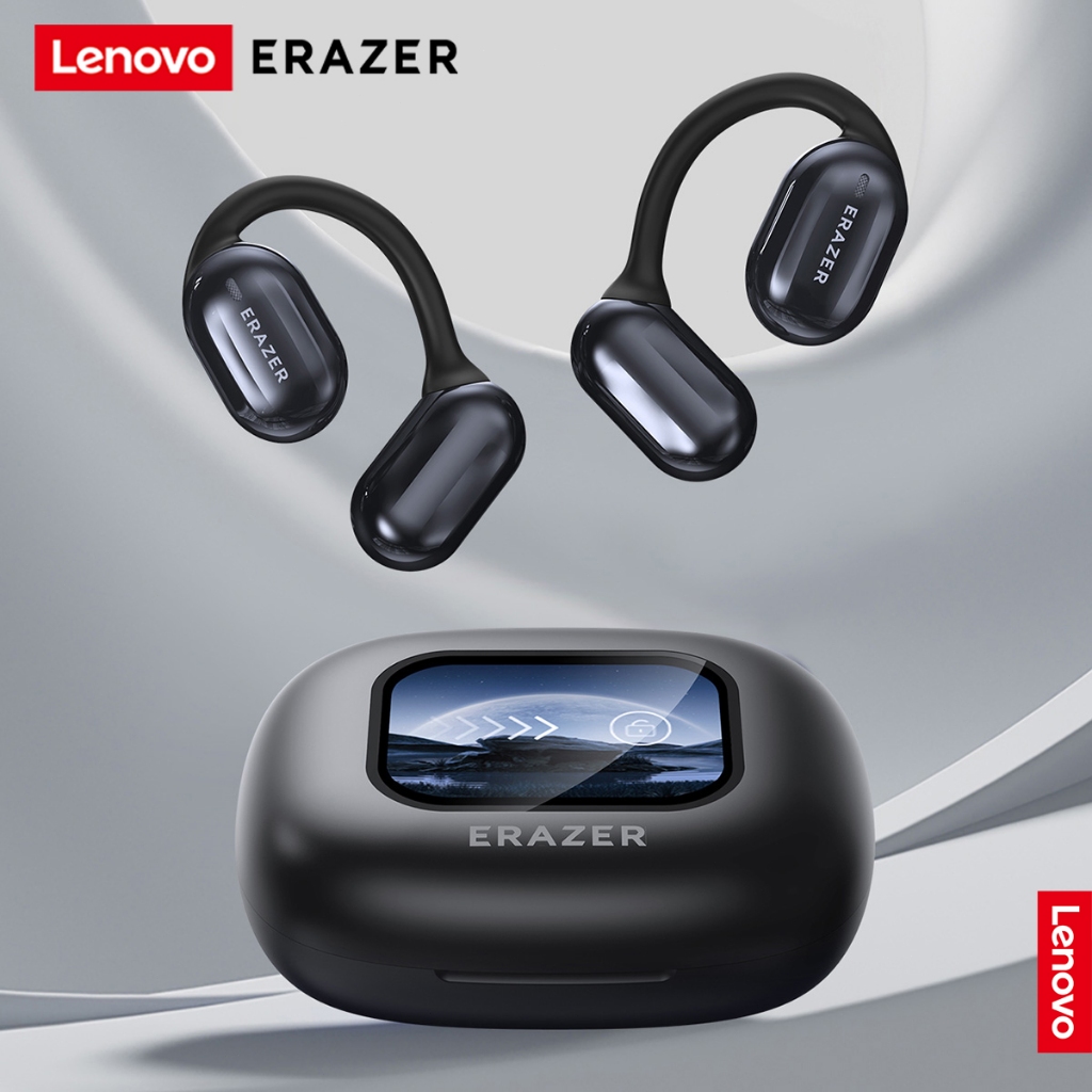 【รับประกัน 1 ปี】Lenovo ERAZER XP2 หูฟังบลูทูธ Bluetooth 5.4 OWS HiFi SOUND การลดเสียงรบกวน ENC มัลติฟังก์ชั่น LCD Touch Screen รองรับการ์ด TF หูฟังไร้สาย