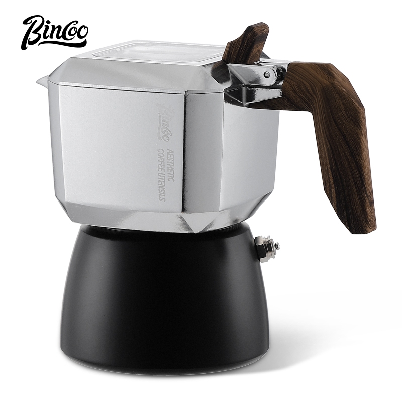 Bincoo Double Valve Moka Pot Coffee Pot Home Espresso Machine สําหรับ Office Outdoor Camping 2Cups