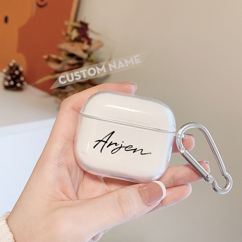 ชื่อที่กําหนดเองโปร่งใสป้องกันการล่มสลาย airpods 4 เคส airpods 3/2 ฝาครอบป้องกัน airpods pro 2 ปลอก
