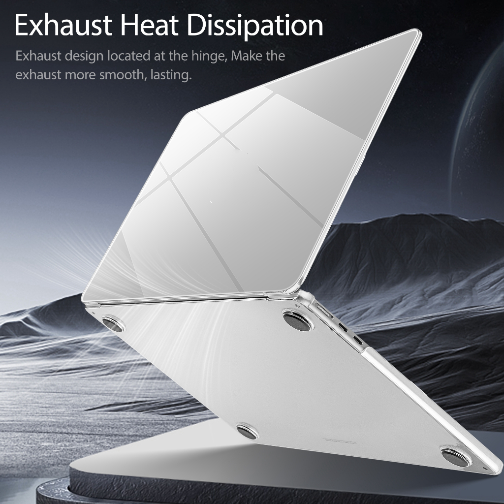 Outshine Bare Beauty Ultra-Thin Crashproof Hard Shell สําหรับ MacBook 2025 M4 A3240 A3241 M3 Air 13 15 กรณี A3113 A3114 A2941 A2681 13.6 นิ้วกรณี Pro14 16 M2 M1 A22337 A2338 Retina