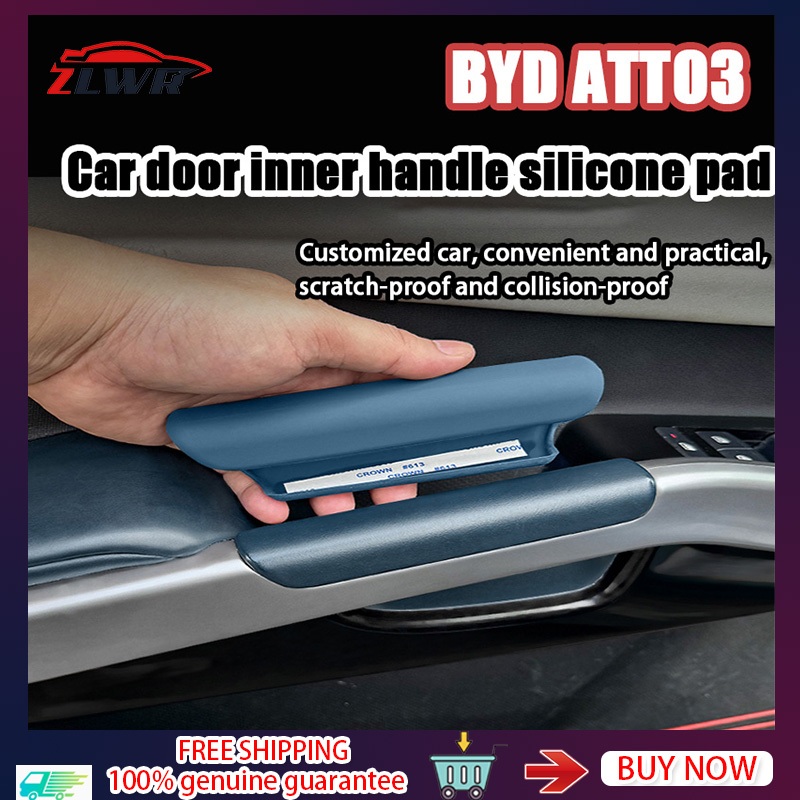 ZLWR BYD ATTO 3 ฝาครอบป้องกันมือจับประตูรถยนต์ วัสดุซิลิโคน ทนต่อการสึกหรอและทนต่อการขีดข่วน อุปกรณ์รถ byd atto 3 ของแต่งรถ byd แต่งรถ