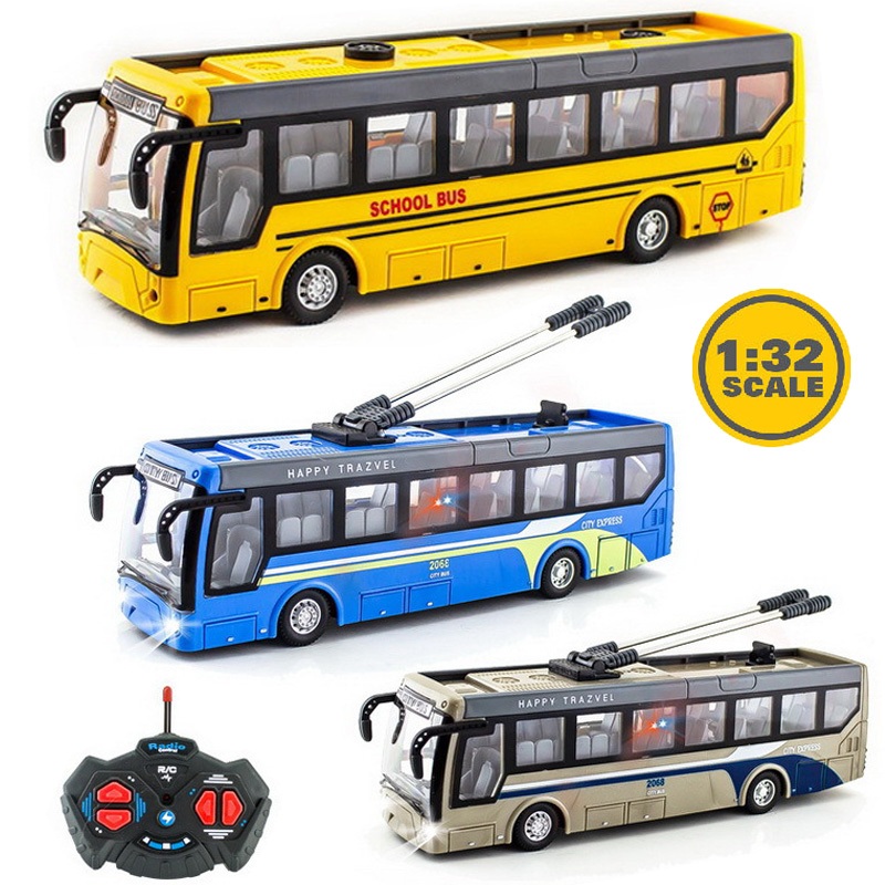 Rc Bus จําลองรถบัสรุ่นรีโมทคอนโทรลรถบัส 4ch 2.4g รถยนต์ไฟฟ้าทัวร์รถบัสของเล่น