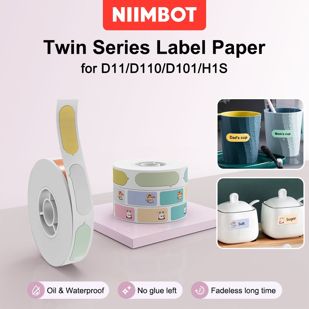 NIIMBOT D11/D101/D110 สีกระดาษฉลากความร้อนการจําแนกชื่อเครื่องหมายสติกเกอร์กันน้ํา