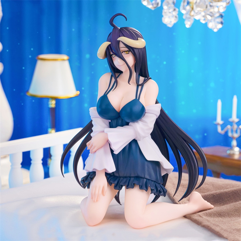 15 ซม.อะนิเมะ Overlord Figurine Blue Nightgown Albedo Action Figure PVC ของเล่นตุ๊กตาคอลเลกชันเดสก์ท็อปตกแต่งเด็กของขวัญ