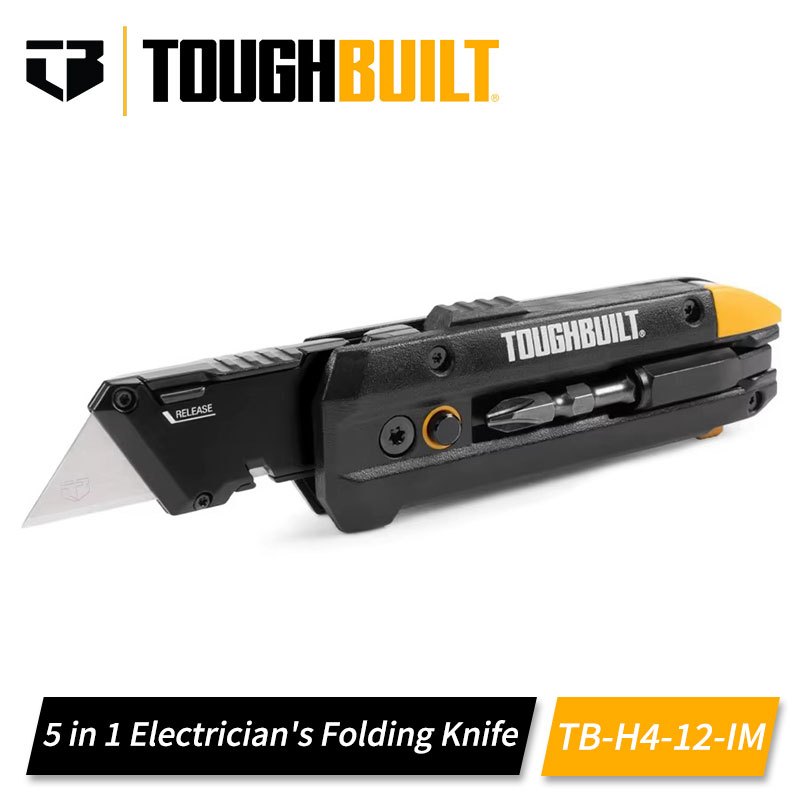 Toughbuilt TB-H4-12-IM ช่างไฟฟ้าพับมีดยูทิลิตี้บิตไดร์เวอร์ Pry Bar เครื่องมือ