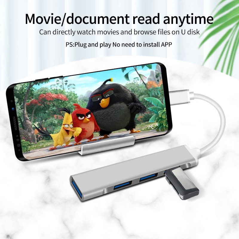 Ankndo 4 in 1 USB Type C Hub Adapter 4/7 พอร์ต 3.0 ประเภท C Multi OTG USB Splitter Expander สําหรับแล็ปท็อปพีซี