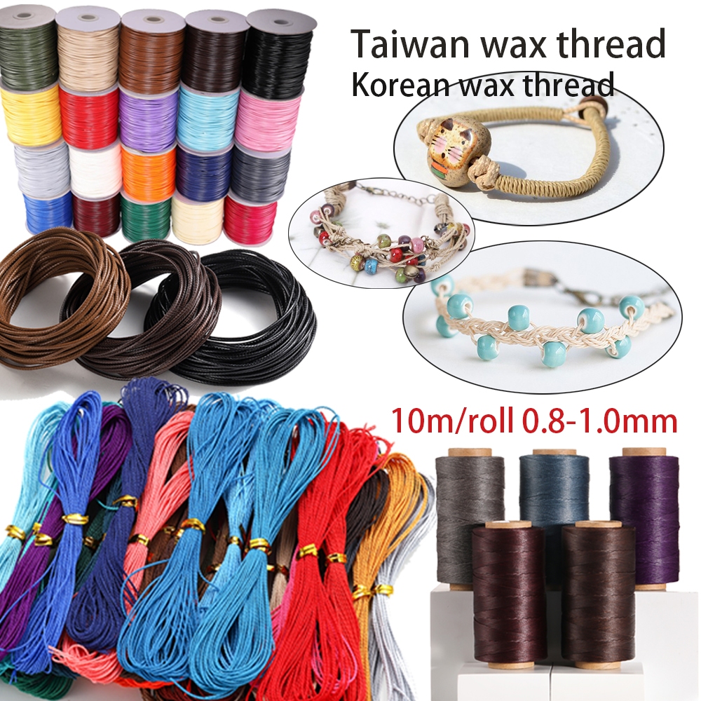 St.kunkka 10 M/lotไต้หวันขี้ผึ้งด้ายขี้ผึ้งเชือกฝ้ายถักด้ายโซ่ Non-Elastic สําหรับ DIY มือลูกปัดทอมือจี้เชือก