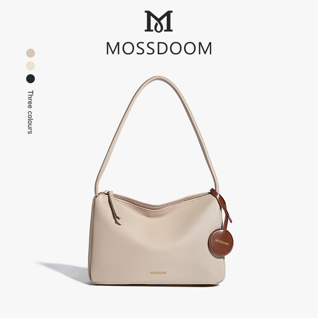 MOSSDOOM Yerry Bag กระเป๋าสะพายไหล่สตรีหนังนุ่มสบาย พร้อมป้ายโลโก้แบรนด์ เพิ่มความมินิมอล