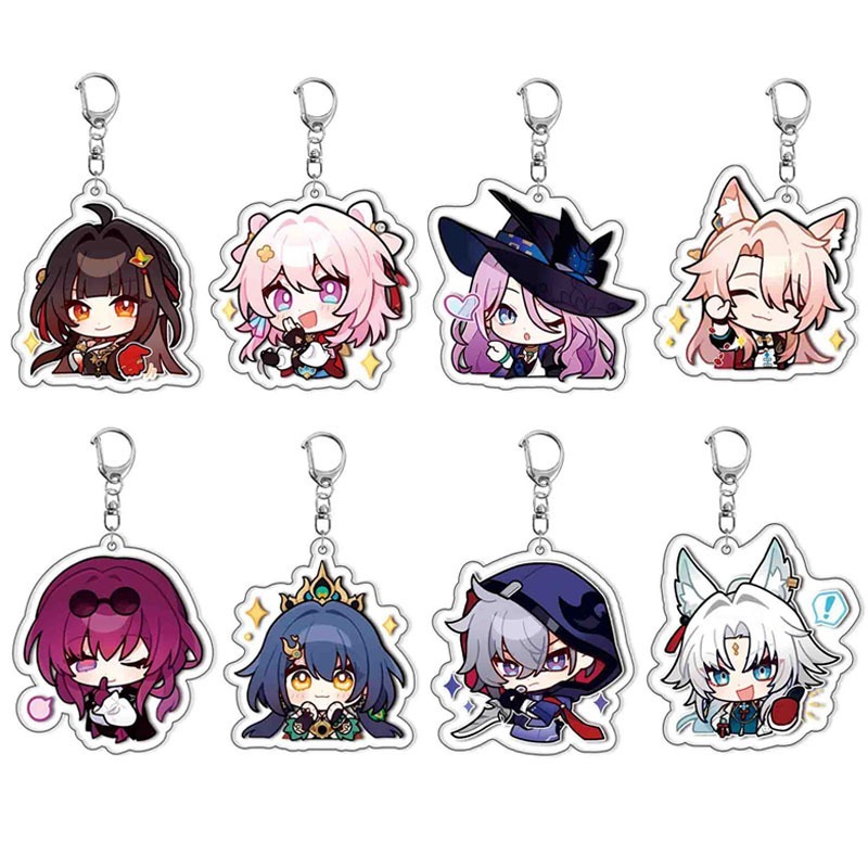 เกม Honkai Star Rail Moze Lingsha Feixiao Yunli จี้พวงกุญแจพวงกุญแจคอลเลกชันชุดของขวัญคอสเพลย์