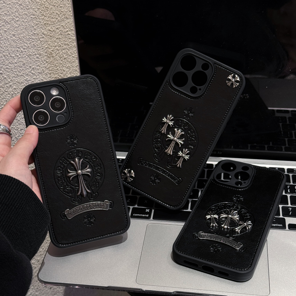 Chrome Hearts Gothic cross เคสโทรศัพท์สําหรับ iphone 16 Pro Max i16 15 Pro Max 14 Pro Max i14 Plus 13 Pro Max i13 13pro 11 Pro Max i11 12 Pro Max ฝาครอบป้องกัน