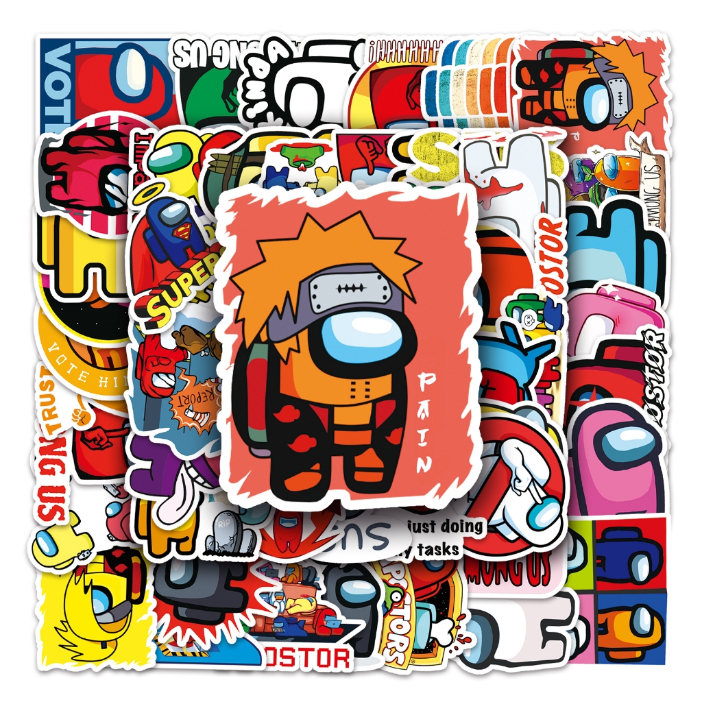 50/100 ชิ้น Among Us สติกเกอร์สําหรับ DIY โทรศัพท์จักรยานหมวกกันน็อครถ Graffiti กันน้ําตกแต่ง Decal ของขวัญ